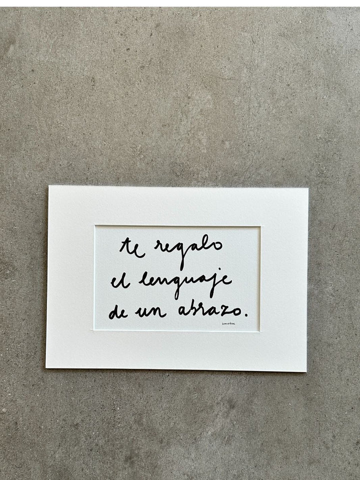 Te regalo el lenguaje de un abrazo. Calite Interiorismo 