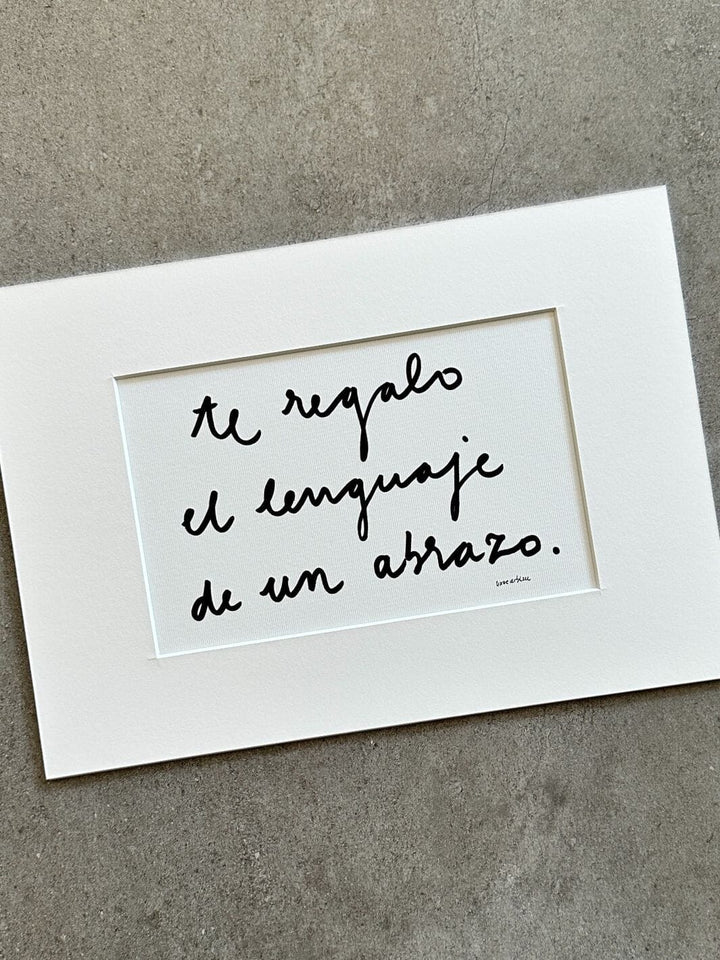 Te regalo el lenguaje de un abrazo. Calite Interiorismo 