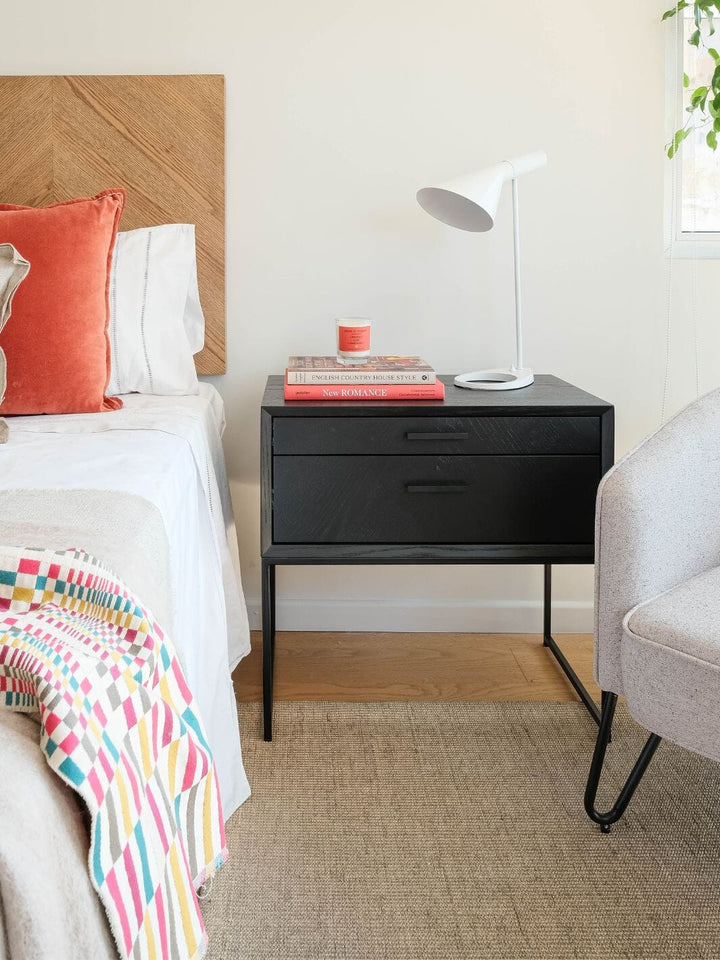 Velador Burgos Negro Entrega Inmediata Calite Interiorismo 
